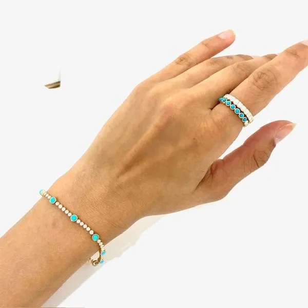 Diamond and turquoise bracelet . Image 3 Javeri Jewelers Inc Frisco, TX