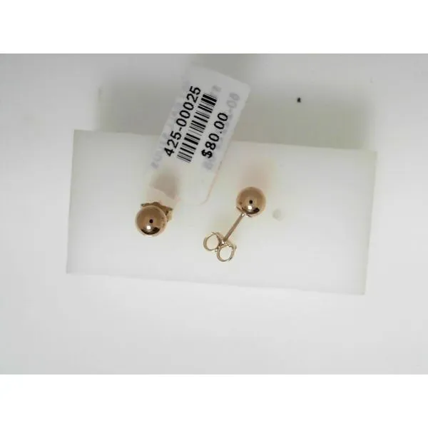 14K Yellow Gold Ball Stud Earrings