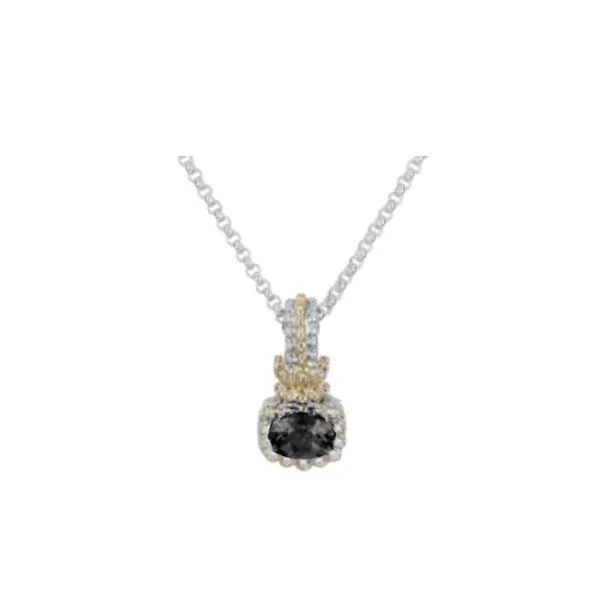 SS/14Kt Onyx and Diamond Vahan Pendant