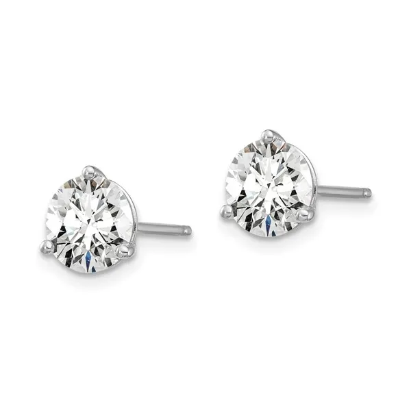 14K White Gold Lab Grown Diamond Stud Earrings Image 2 Oak Valley Jewelers Oakdale, CA