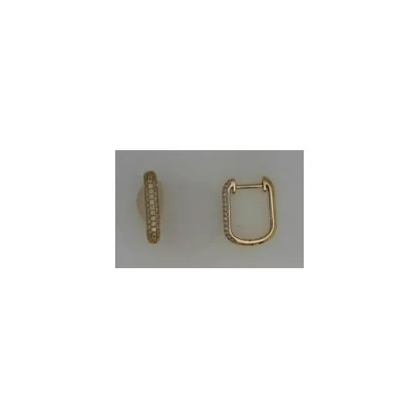 14K Yellow Gold Diamond Hoop Earrings