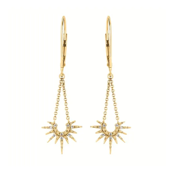 14K Yellow Gold Diamond Dangle Earrings Oak Valley Jewelers Oakdale, CA
