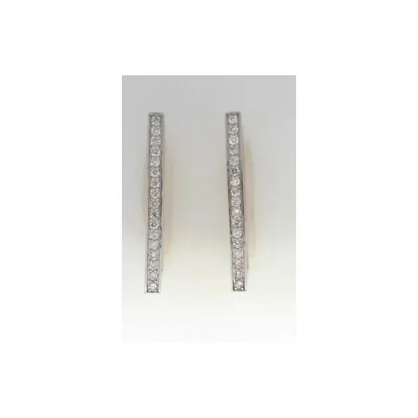 14K White Gold Diamond Rectangle Hoop Earrings Oak Valley Jewelers Oakdale, CA