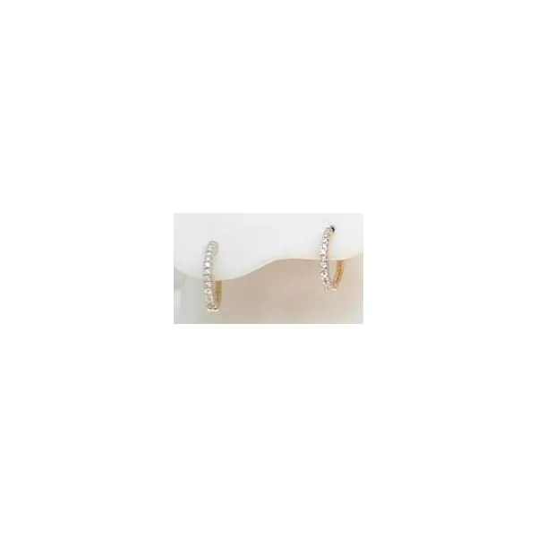 14K Yellow Gold Diamond Hoop Earrings Oak Valley Jewelers Oakdale, CA