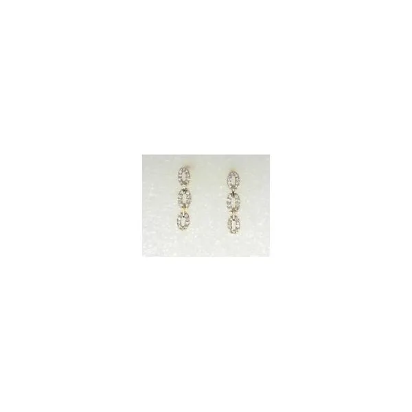 14K Yellow Gold Diamond Link Earrings Oak Valley Jewelers Oakdale, CA