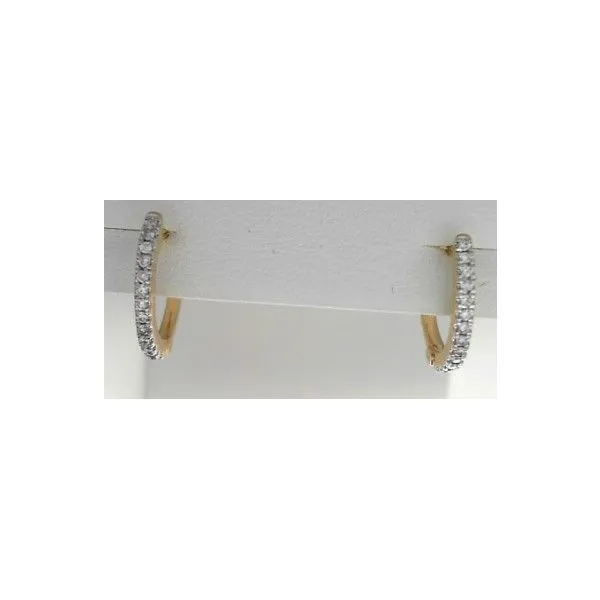 10K Yellow Gold Diamond Hoop Earrings Oak Valley Jewelers Oakdale, CA