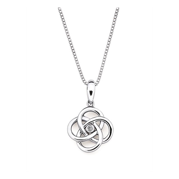 Sterling Silver Diamond Circle Pendant Necklace Oak Valley Jewelers Oakdale, CA