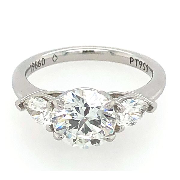 White Platinum Polish 3 Stone Engagement Ring Occasions Fine Jewelry Midland, TX