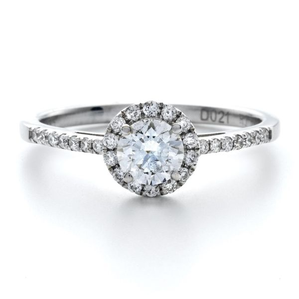 Lady's 18K White Gold Engagement Ring W/29 Diamonds Orin Jewelers Northville, MI