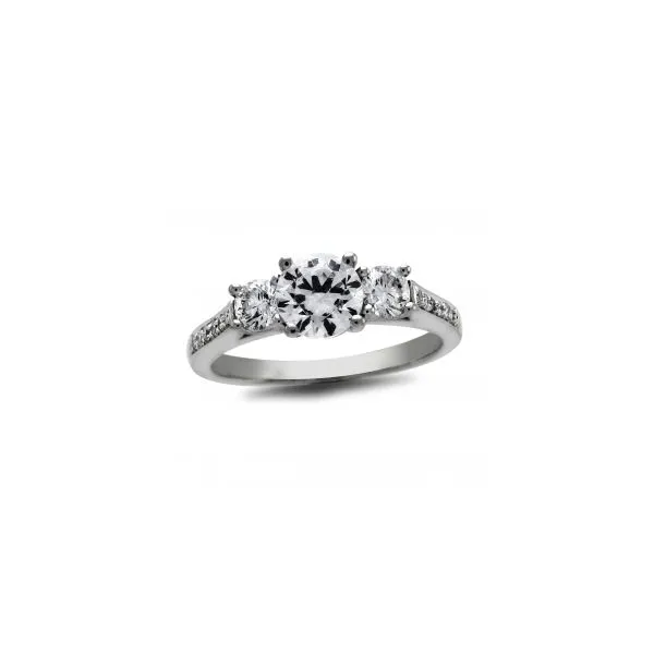 Lady's 14K White Gold Engagement Ring W/15 Diamonds Orin Jewelers Northville, MI