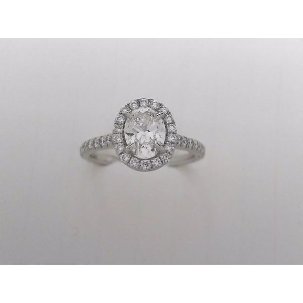 14k White Gold Engagement Ring With Oval Center & 38 Round Diamonds Orin Jewelers Northville, MI