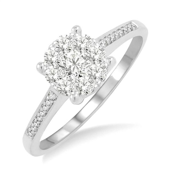 14k White Gold Diamond Engagement Ring With 25 Diamonds Orin Jewelers Northville, MI