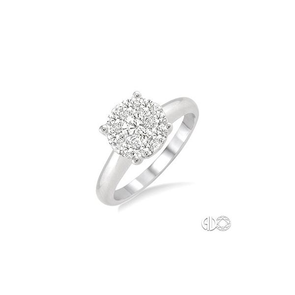 Lady's 14K White Gold Engagement Ring W/9 Diamonds Orin Jewelers Northville, MI