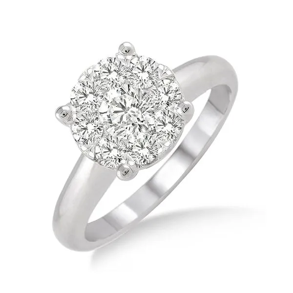 14k White Gold Engagement Ring With 9 Diamonds Orin Jewelers Northville, MI
