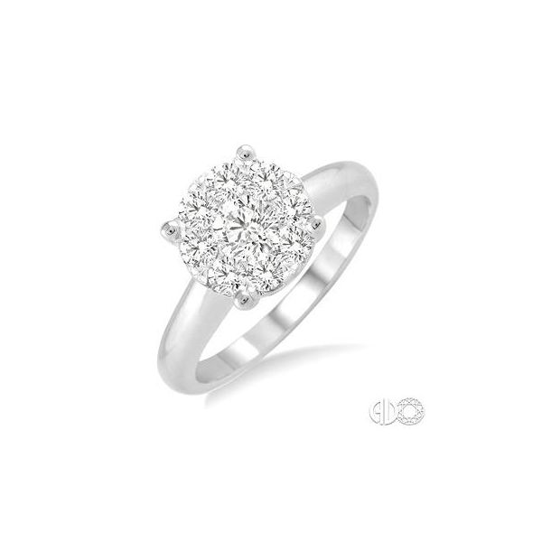 Lady's 14 Karat White Gold Engagement Ring With 9 Diamonds Orin Jewelers Northville, MI