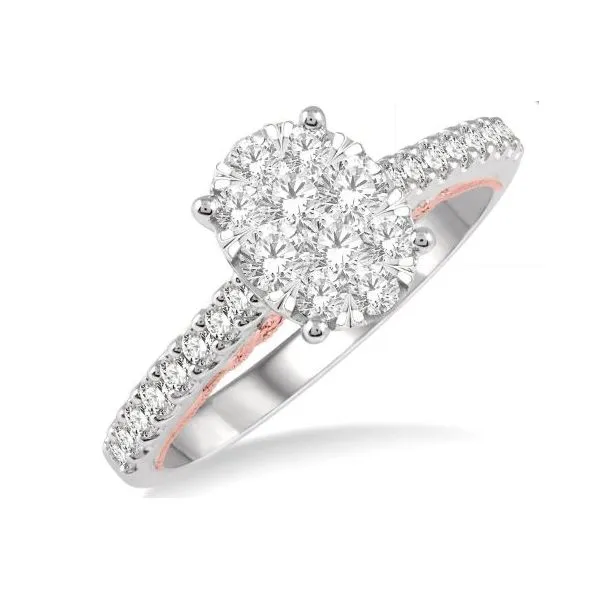14k White & Rosé Gold Engagement Ring With 28 Diamonds Orin Jewelers Northville, MI
