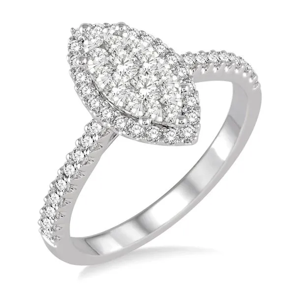 14k White Gold Engagement Ring With 54 Diamonds Orin Jewelers Northville, MI