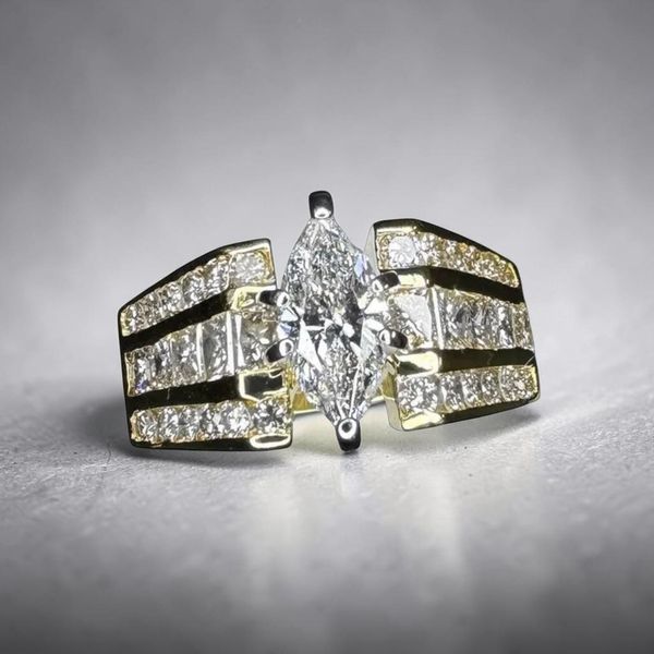 Estate Collection - 14K Yellow Gold 0.90 Carat Marquise Diamond Ring Orin Jewelers Northville, MI