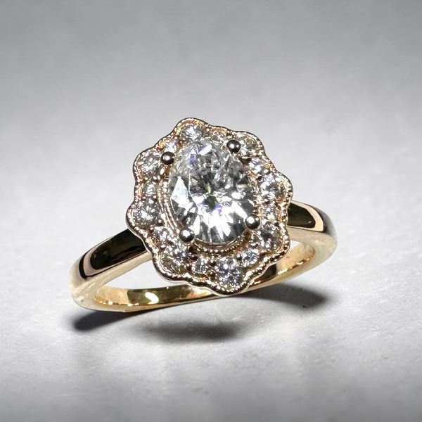 Estate Collection - 14K Rose Gold Moissanite & Diamond Ring Orin Jewelers Northville, MI