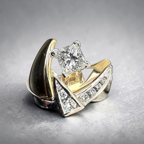 Estate Collection - 18K Yellow Gold & Platinum 1.23 Carat Princess Cut Diamond Ring Orin Jewelers Northville, MI