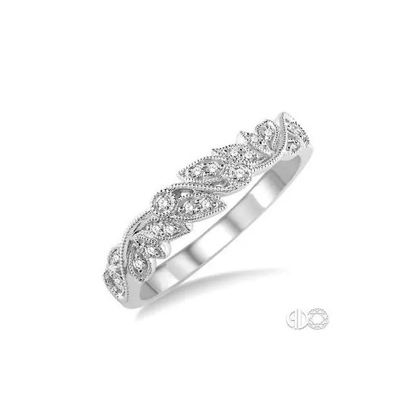 Lady's 14 Karat White Gold Wedding Band With 14 Diamonds Orin Jewelers Northville, MI