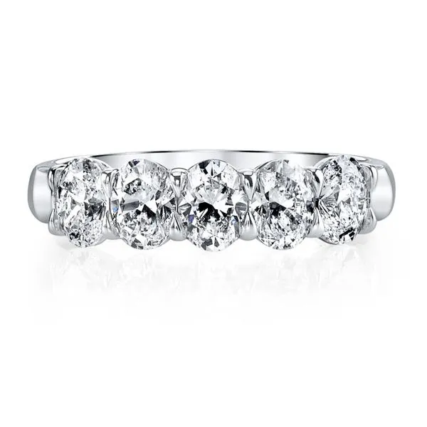 Lady's 18K White Gold Wedding Band w/5 Diamonds Orin Jewelers Northville, MI