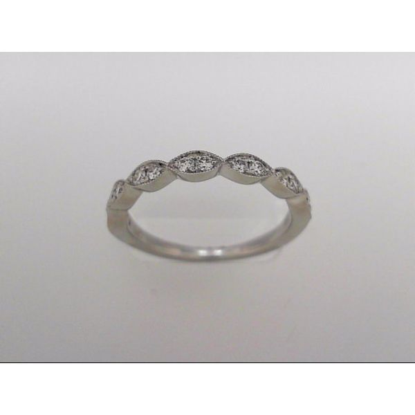 14k White Gold Wedding Band With 14 Diamonds Orin Jewelers Northville, MI