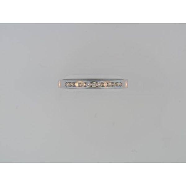 Lady's 14 Karat White Gold Channel Set Wedding Band With 11 Diamonds Orin Jewelers Northville, MI