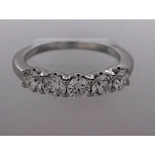 14 Karat White Gold Wedding Band With 5 Diamonds Orin Jewelers Northville, MI