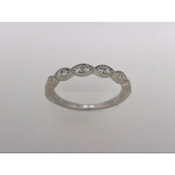 Lady's 14 Karat White Gold Wedding Band With 14 Diamonds Orin Jewelers Northville, MI