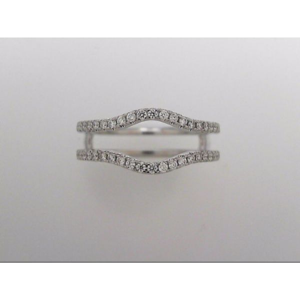 14k White Gold Curved Wrap Wedding Band Wrap With 50 Diamonds Orin Jewelers Northville, MI