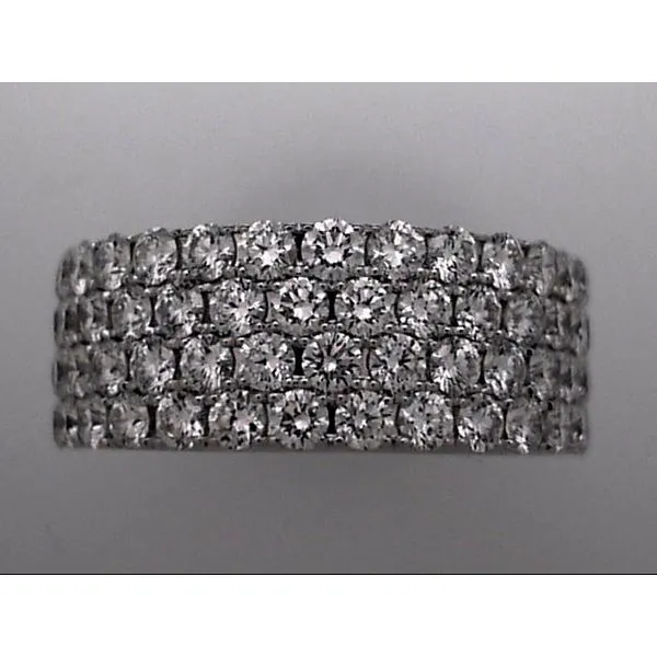 14 Karat White Gold 4-Row Wedding Band With 58 Diamonds Orin Jewelers Northville, MI