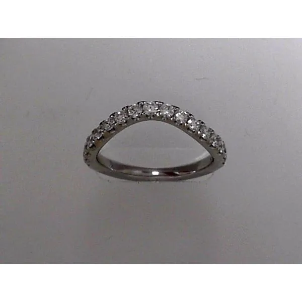 14 Karat White Gold Curved Wedding Band With 17 Diamonds Orin Jewelers Northville, MI