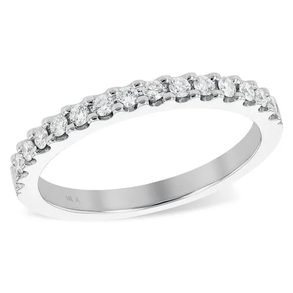 14k White Gold Wedding Band With 15 Diamonds Orin Jewelers Northville, MI