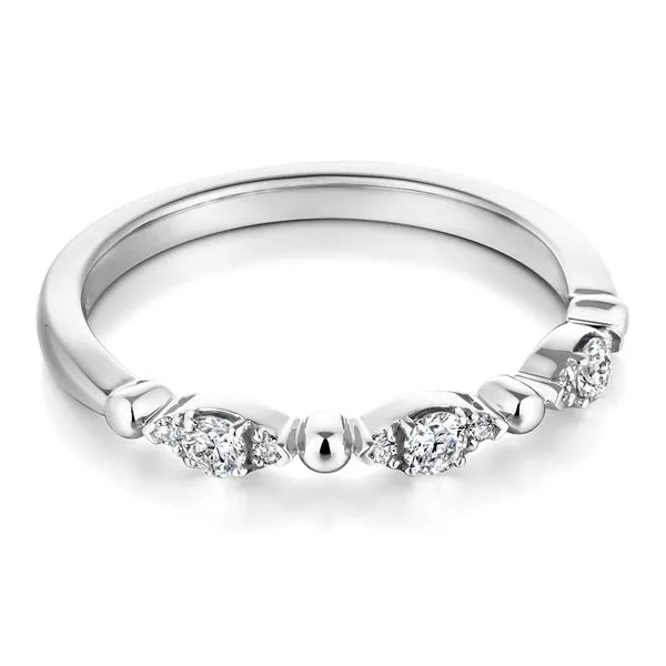 18k White Gold Band With 9 Diamonds Image 2 Orin Jewelers Northville, MI