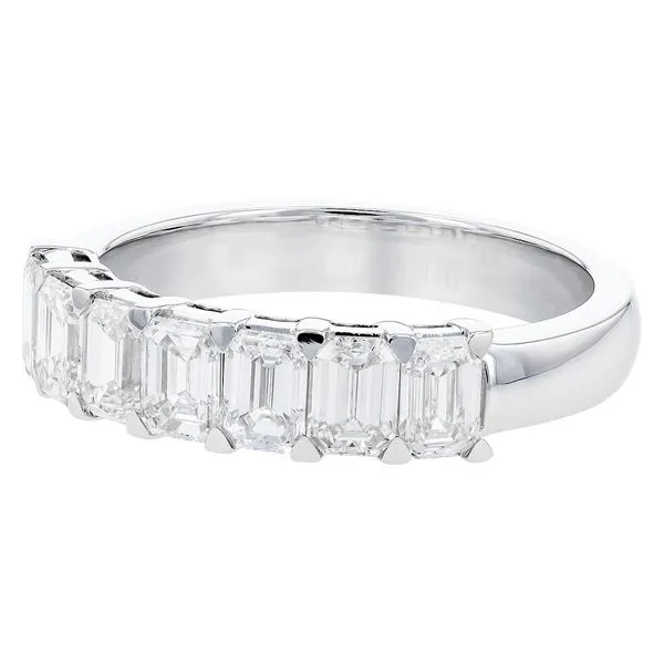 14K White Gold Band With 7 Diamonds Image 2 Orin Jewelers Northville, MI