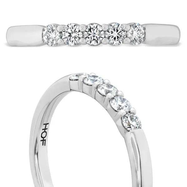 18k White Gold Band With 5 Diamonds Image 3 Orin Jewelers Northville, MI