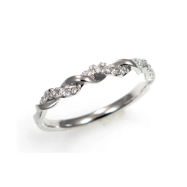 14K White Gold Twist Design Band With 15 Diamonds Orin Jewelers Northville, MI