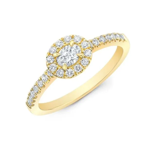 Lady's 18K Yellow Gold Engagement Ring w/27 Diamonds Orin Jewelers Northville, MI