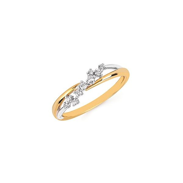Lady's 14 Karat Two Tone Fashion Ring With 9 Diamonds Orin Jewelers Northville, MI