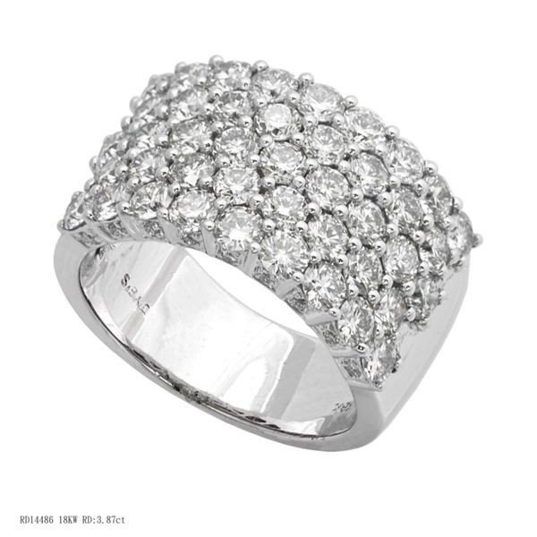 Platinum 5-Row Diamond Ring With 43 Diamonds Orin Jewelers Northville, MI
