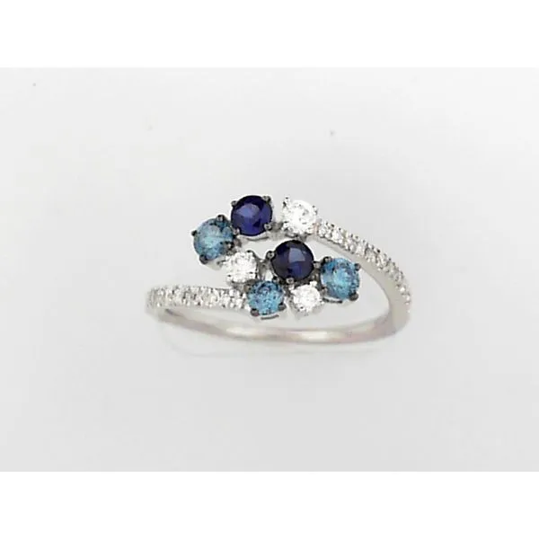 14K White Gold Diamond & Sapphire Ring Orin Jewelers Northville, MI