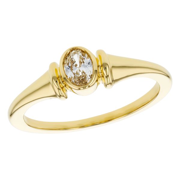 14K Yellow Gold Bezel Set Diamond Ring Orin Jewelers Northville, MI