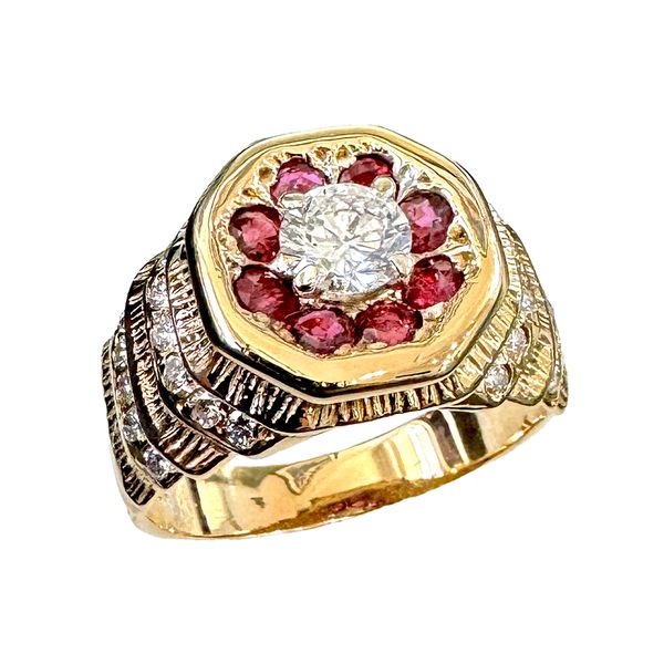 Estate Collection - 14K Yellow Gold Ruby & Diamond Ring Orin Jewelers Northville, MI