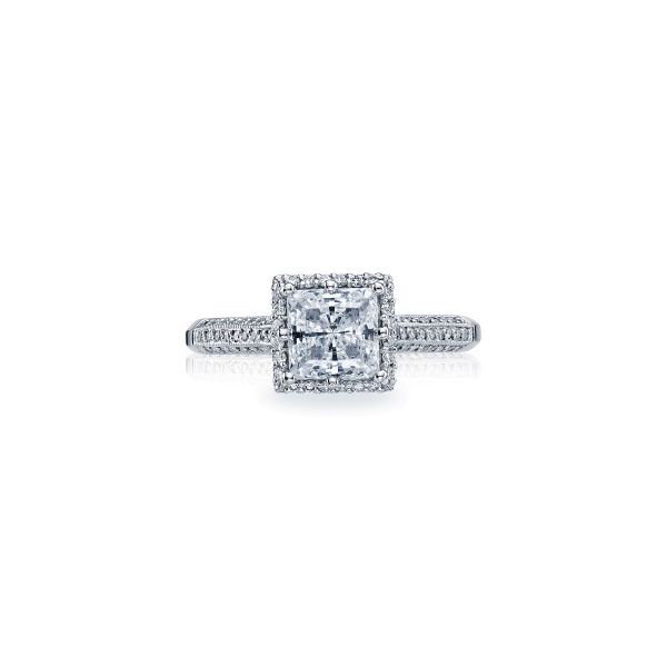 Lady's 18K White Gold Ring Mounting w/84 Diamonds & CZ Center Orin Jewelers Northville, MI