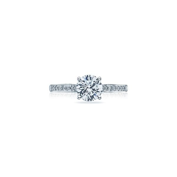 Lady's 18K White Gold Ring Mounting w/30 Diamonds & CZ Center Orin Jewelers Northville, MI