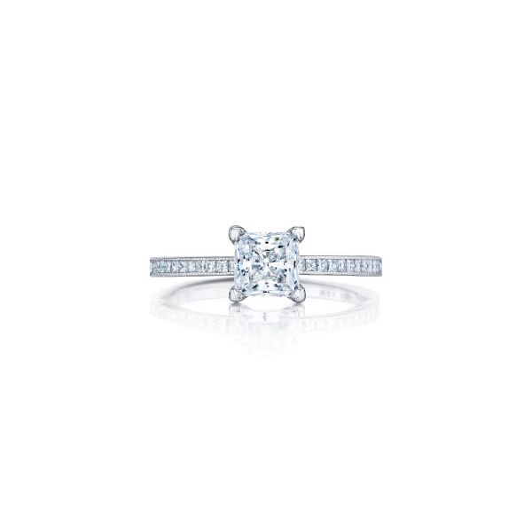Lady's 18K White Gold Ring Mounting w/22 Diamonds & CZ Center Orin Jewelers Northville, MI