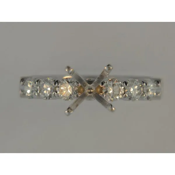 14 Karat White Gold Ring Mounting With 6 Diamonds Orin Jewelers Northville, MI