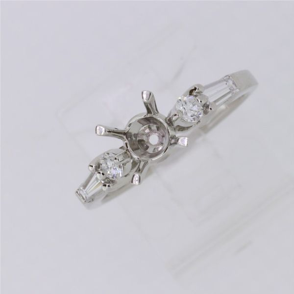 Lady's Platinum Ring Mounting w/4 Diamonds Orin Jewelers Northville, MI