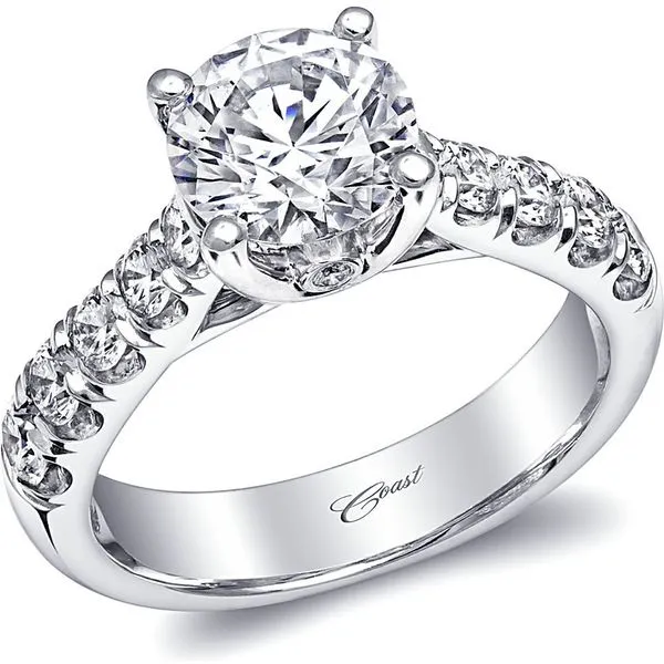 14k White Gold Ring Mounting With 14 Diamonds Orin Jewelers Northville, MI